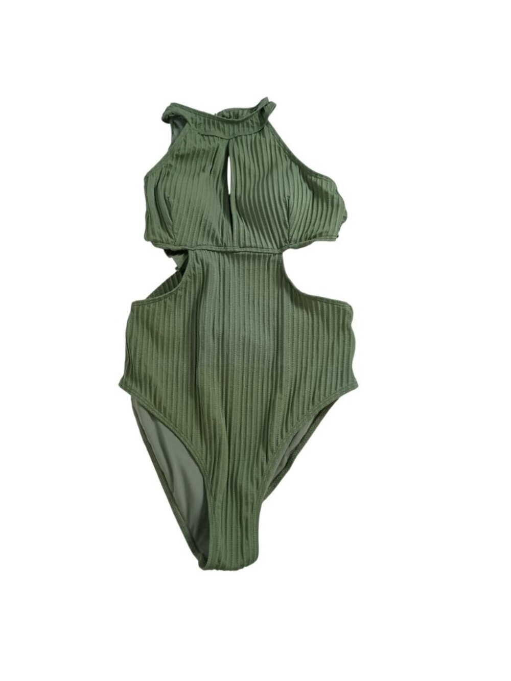 Cupshe Evergreen Backless Swimsuit Women L Hanging Neck One Piece NWT - Picture 2 of 11